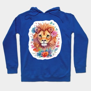 Lion Face Flower Art Hoodie